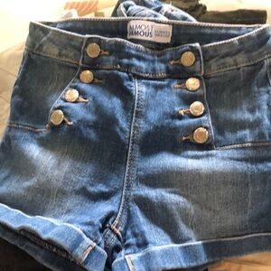 Almost Famous women’s denim high waisted sailor shorts